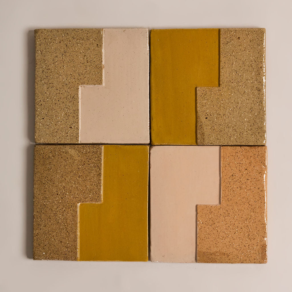 Luxury interior design featuring custom wall pieces art, site specific ceramic installation aligned with architectural vision