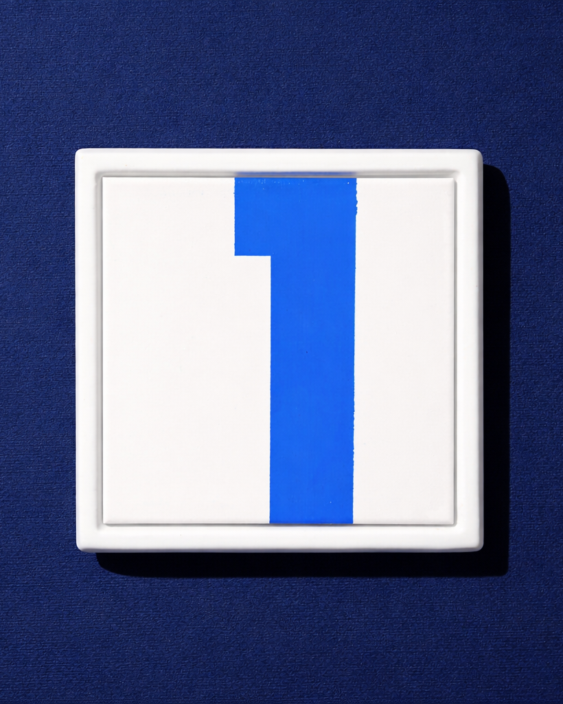 Framed Letter Tiles – The Hebrew Alphabet - Modern Judaica Handmade in Tel Aviv by ABS Objects. Handmade ceramic Hebrew letter tiles framed in stoneware, hand-painted in Tel Aviv. Personalized wall decor for children’s rooms, modern nursery design, or custom home signage. Inspired by Hebrew modernist typography and Israeli visual culture.