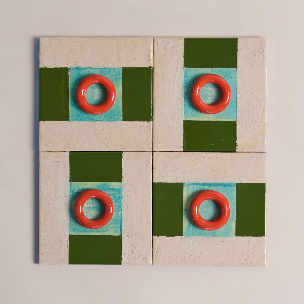 Architectural interior space enhanced by handcrafted ceramic installation, made to order wall art for custom design project