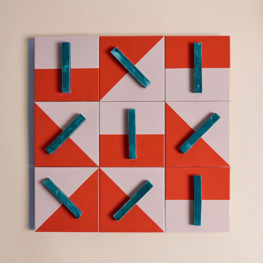 Contemporary interior architecture with bespoke ceramic wall installation, custom art element designed for spatial harmony